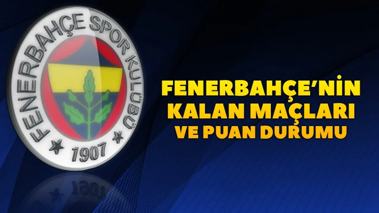 Fenerbahçe nasıl şampiyon olur? Fenerbahçe'nin kalan maçları ve