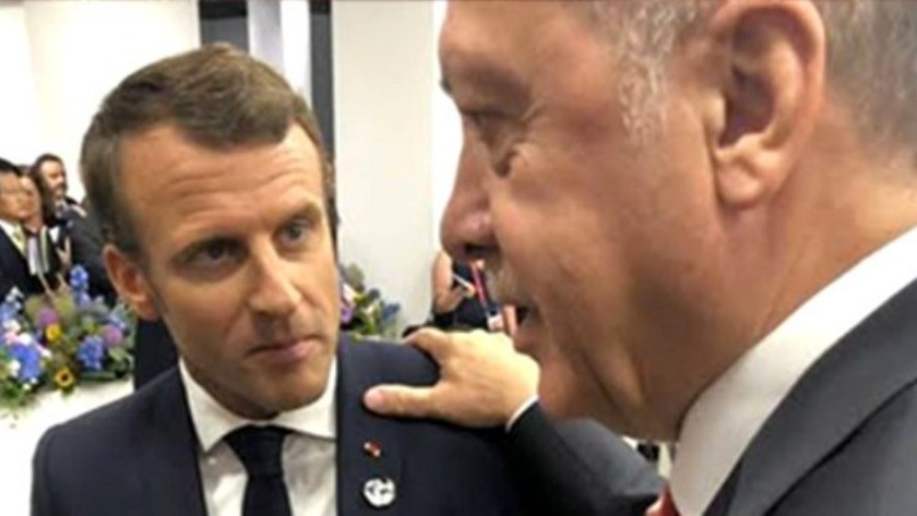 Erdoğan ile Macron görüşmesinde dikkat çeken kare!