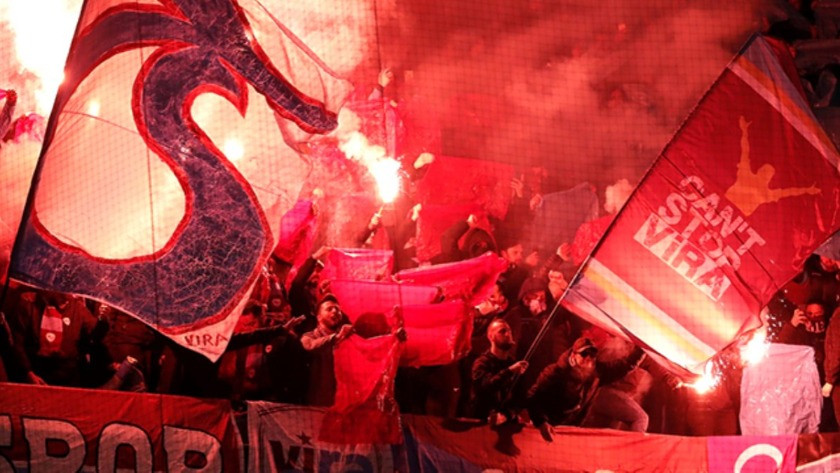 Basel-Trabzonspor maçında YPG paçavrası açıldı, ortalık karıştı!