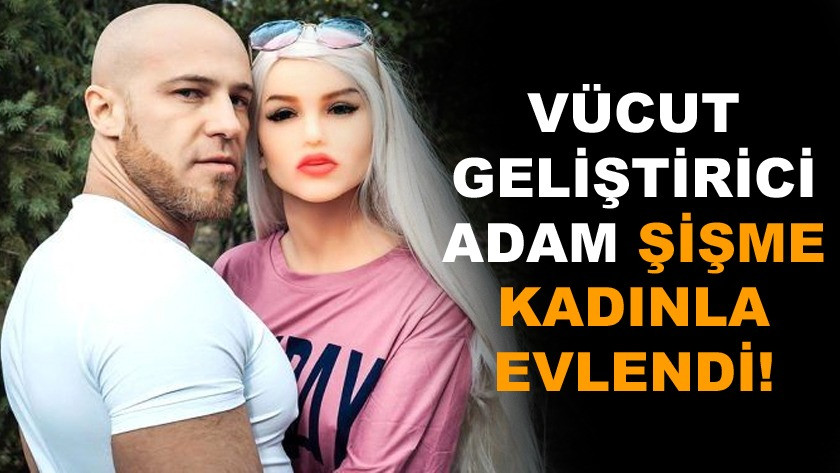 Vücut geliştirici adam, şişme kadınla evleniyor!