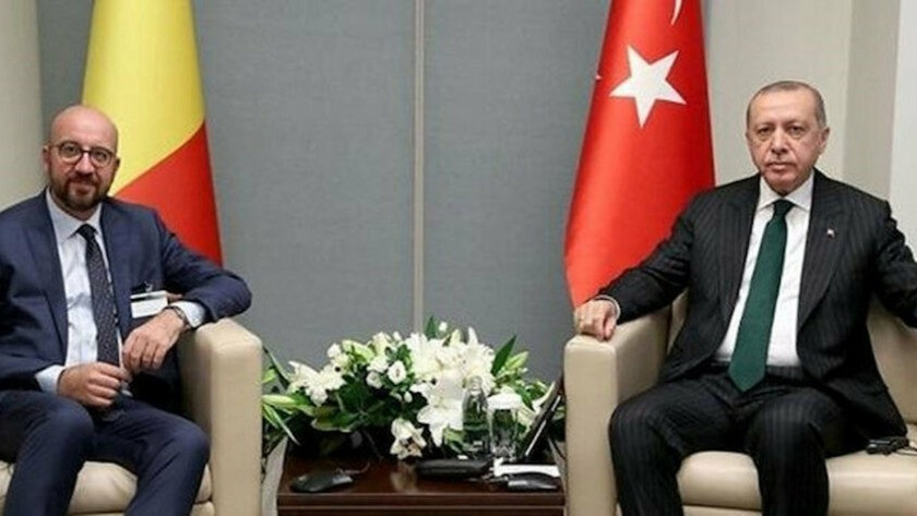 Cumhurbaşkanı Erdoğan ile AB Konseyi Başkanı Michel görüşüyor