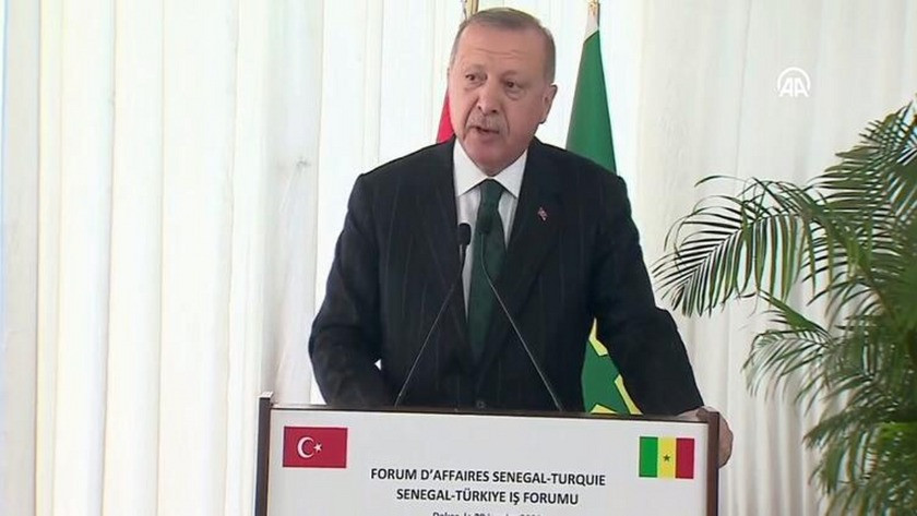 Cumhurbaşkanı Erdoğan  Türkiye- Senegal iş forumunda konuşuyor