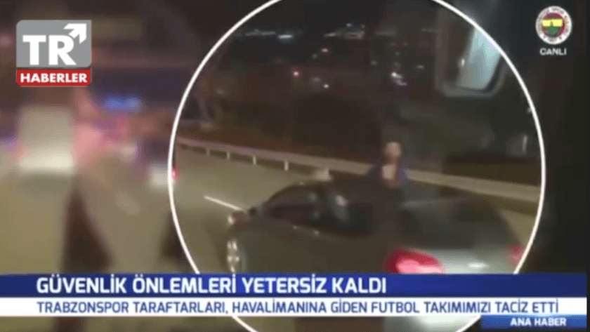 Trabzonspor taraftarlarının otobüsüne taciz görüntülerini yayınladı!