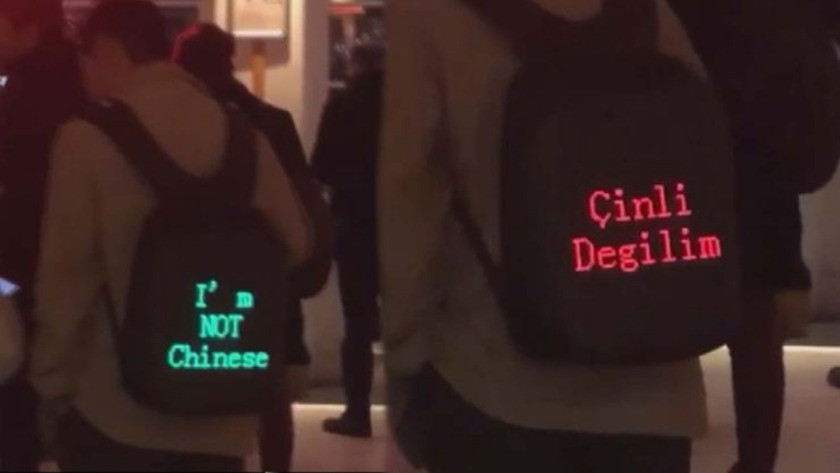 Tayvanlı turistten 'Çinli değilim' yazılı çanta