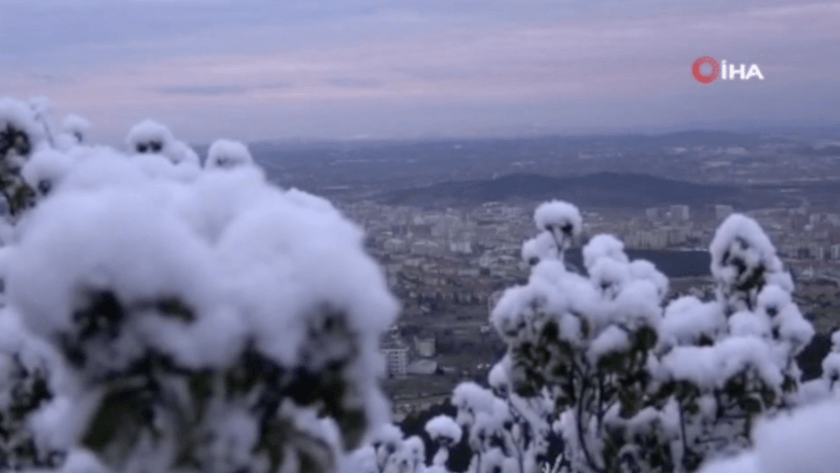 Kar yağışı etkisini gösterdi, Aydos Ormanı beyaza büründü! video izle