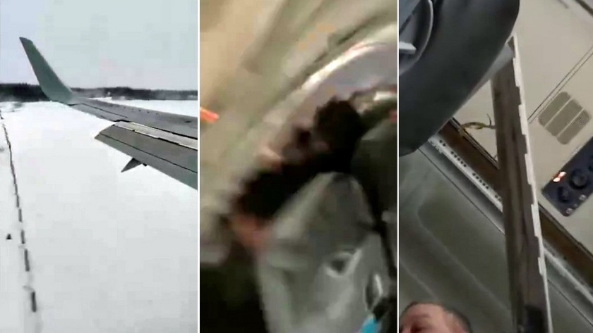 Rus yolcu uçağı piste çarptı! - İZLE