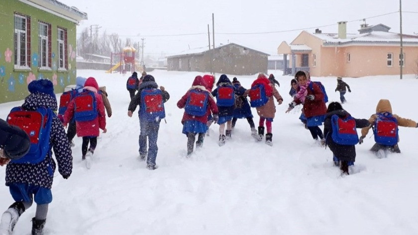 Kar yağışı Van'da okulları tatil etti !
