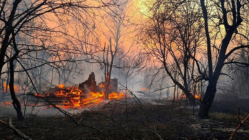 Çernobil nükleer santralin bulunduğu bölgede tehlikeli yangın