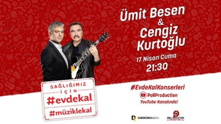 Ümit Besen ve Cengiz Kurtoğlu Evde Kal konseri (CANLI İZLE)