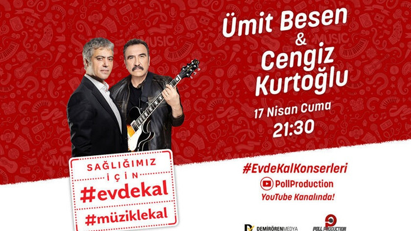 Ümit Besen Cengiz Kurtoğlu konseri CANLI izle - Evde Kal Konseri izle