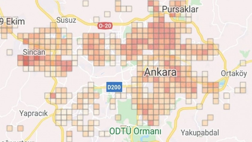 Bu bölgelerde yaşayanlar dikkat! İşte Ankara'nın koronavirüs haritası