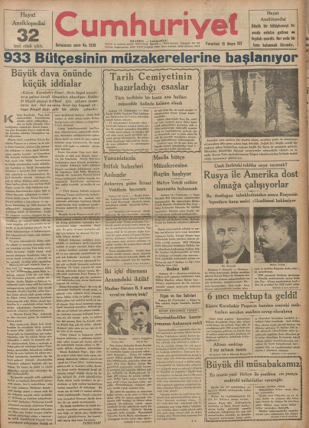 Tarihte bugünün 15 mayıs eski gazete  manşetleri - Sayfa 4