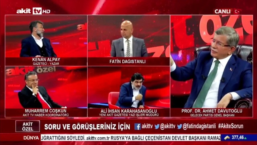 Davutoğlu ile Yeni Akit yazarı arasında canlı yayında tartışma!