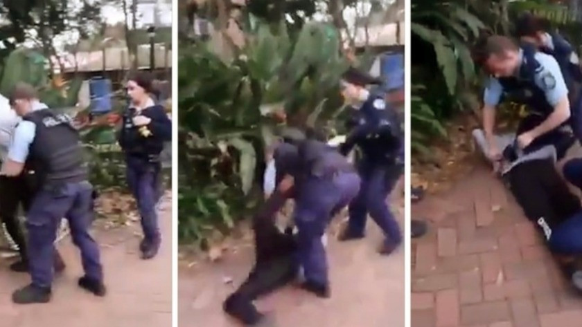Avustralya polisinden siyahi gence çelme !