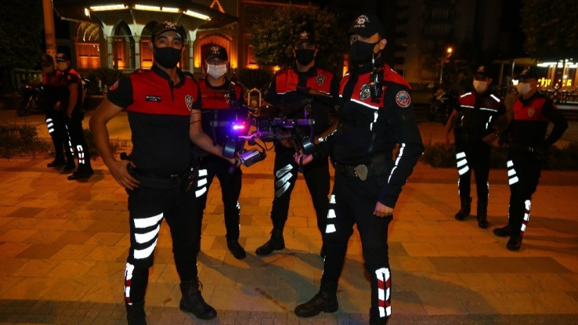 Polisten drone ile "korona" uyarısı