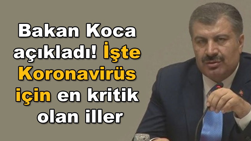 Bakan Koca açıkladı! İşte Koronavirüs için en kritik olan iller