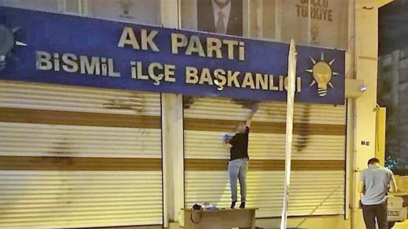 AK Parti Bismil İlçe Başkanlığı binasına molotofkokteylli saldırı