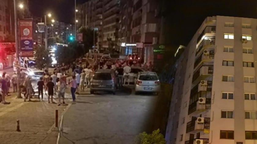 İzmir'deki depremde 7. kattan aşağı atladı !
