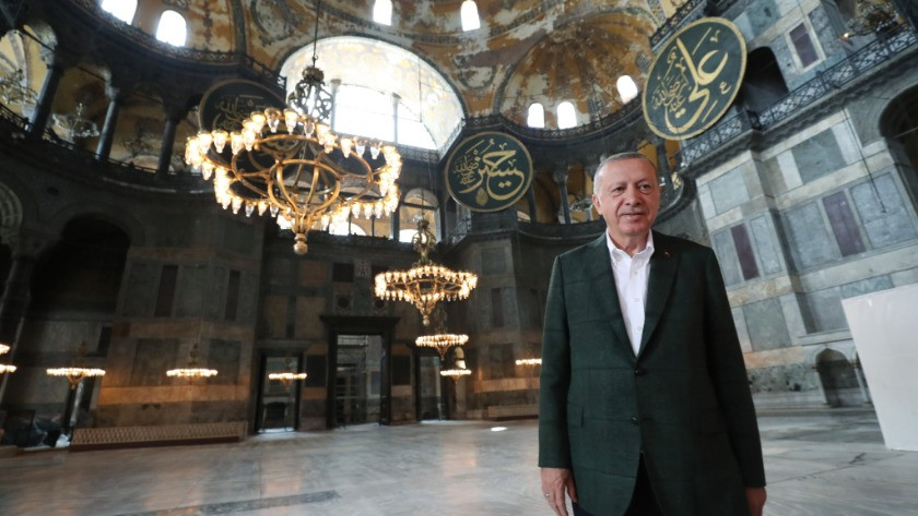 Cumhurbaşkanı Erdoğan Ayasofya Camii'nden fotoğraf paylaştı !