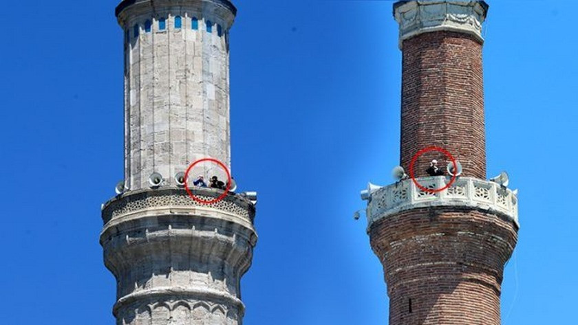 Ayasofya'nın 4 minaresinde 4 müezzin ezan okudu !
