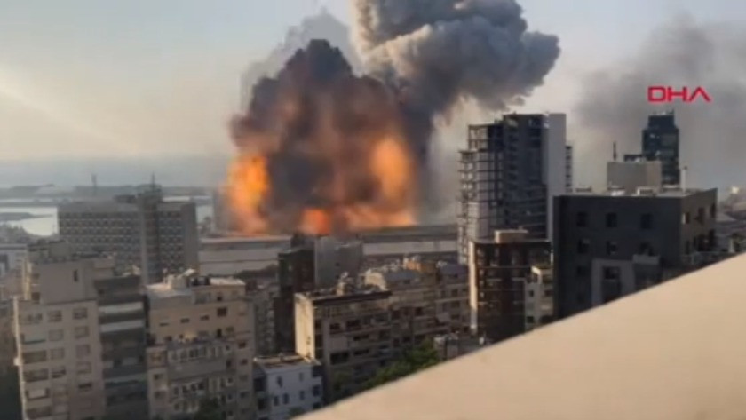 Beyrut'taki patlamanın yeni görüntüsü ortaya çıktı ! Dehşet verici !