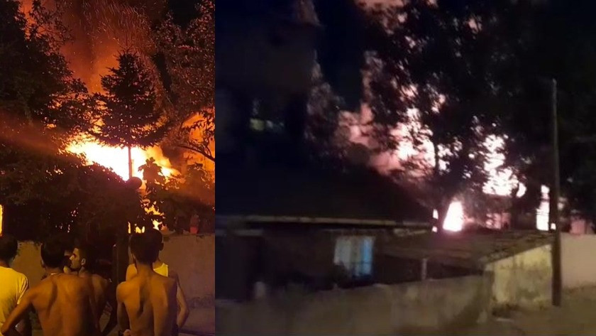 Ataşehir’de alev topuna dönen gecekondu alev alev yandı! video izle