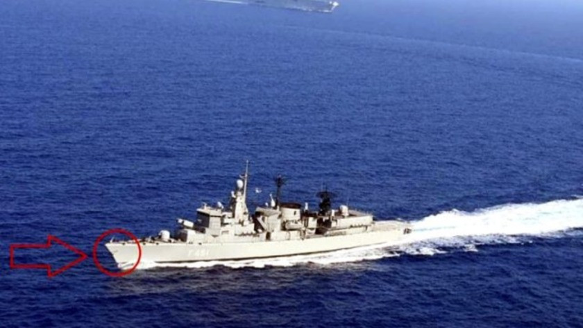 Oruç Reis'i engellemek isteyen Yunan gemisi hasar aldı