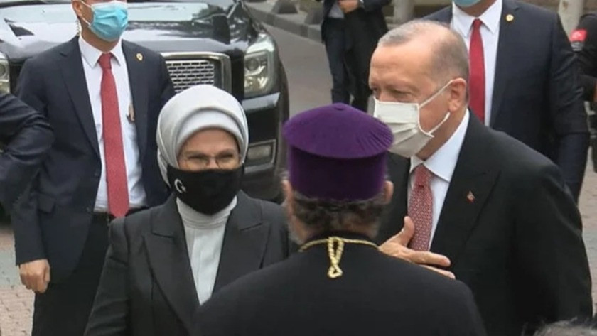Cumhurbaşkanı Erdoğan Markar Esayan'ın cenaze töreninde