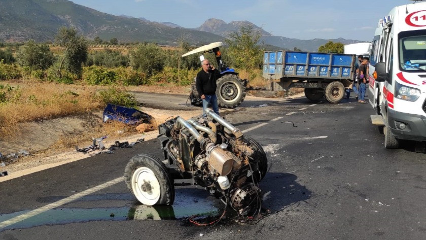 Gaziantep'te feci kaza: Traktör ikiye ayrıldı