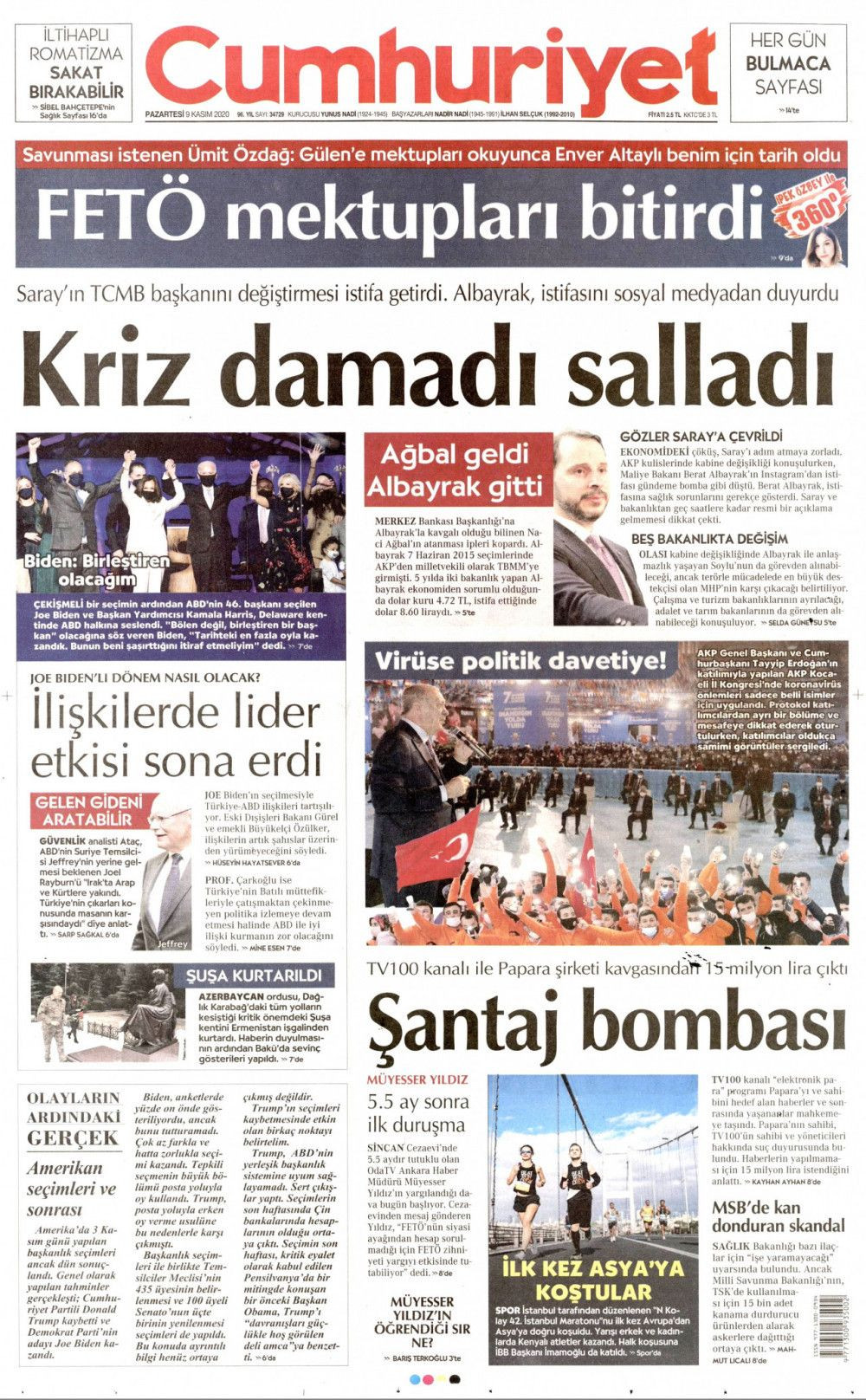 Hangi Gazete Bakan Albayrak'ın istifasını Nasıl Gördü?  İşte 9 Kasım 2020 gazete manşetleri... - Sayfa 3