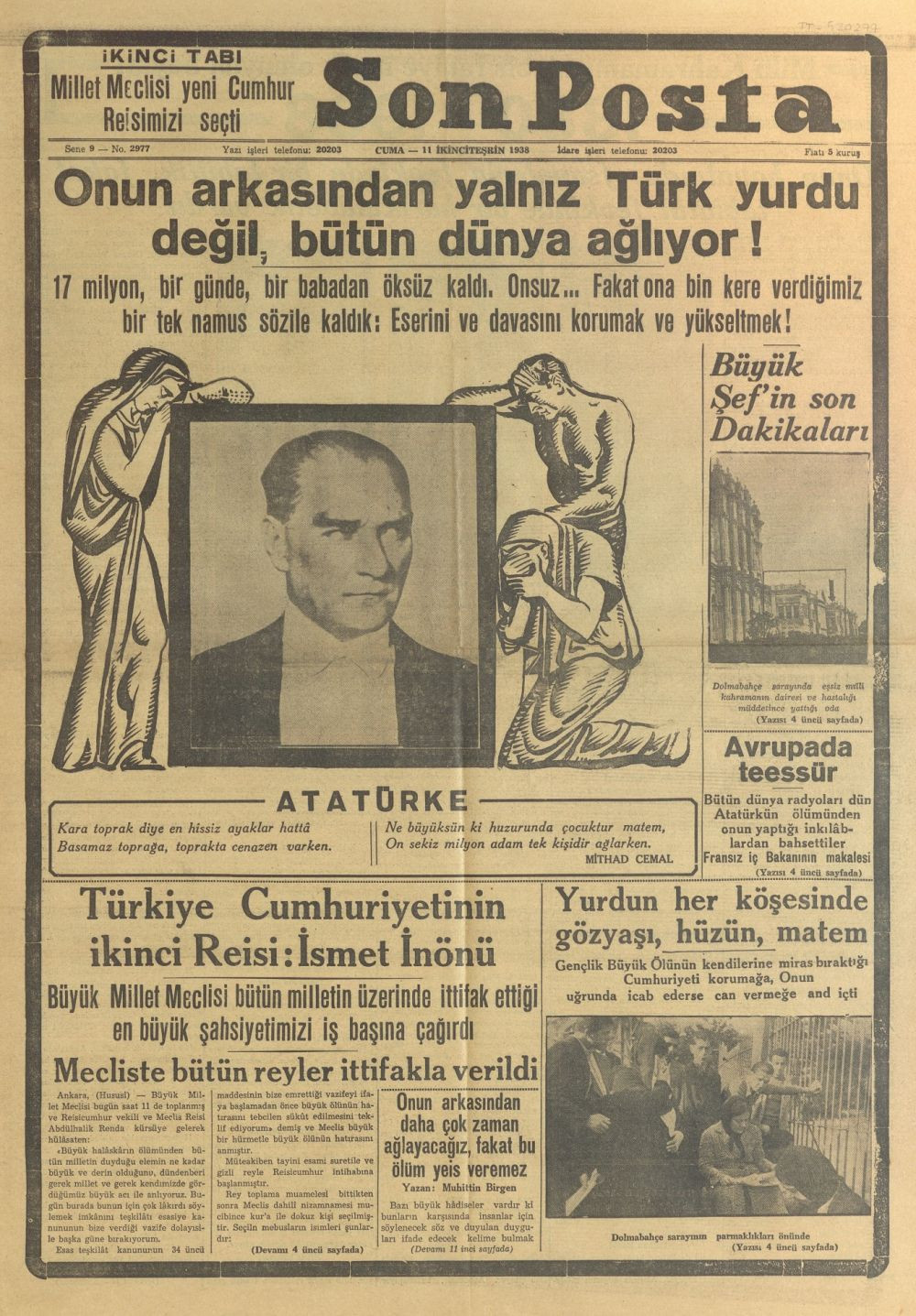Atatürk'ün vefat haberi 82 yıl önce böyle verildi! 10 Kasım 1938 Gazete Manşetleri! - Sayfa 4