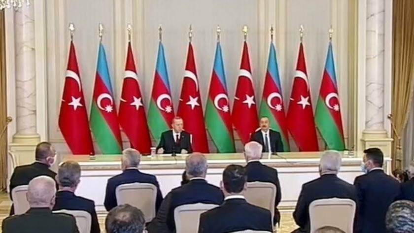 Erdoğan ve Aliyev imza töreni düzenledi