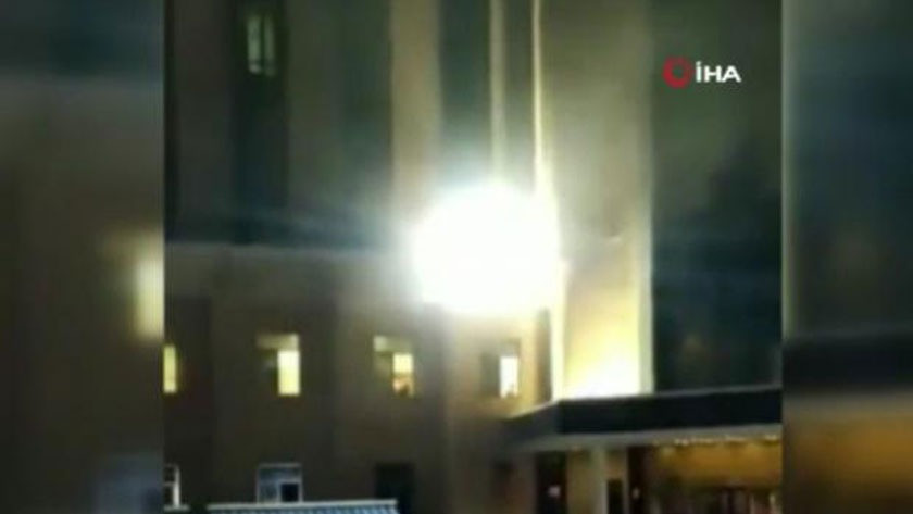 Gaziantep'teki hastahaneki yangın anlarında yaşanan panik anları kamerada!