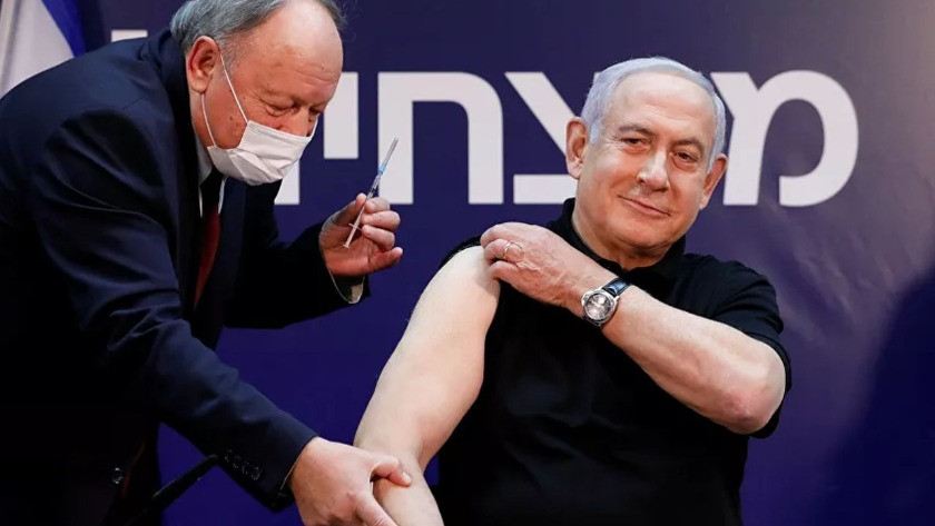 Netanyahu canlı yayında aşı oldu!
