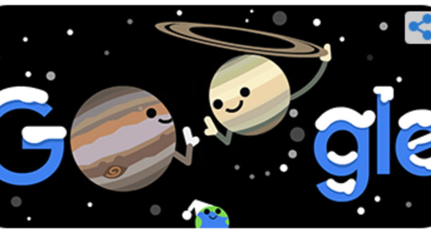 Google'dan 21 Aralık'a ve Satürn Jüpiter buluşmasına özel doodle