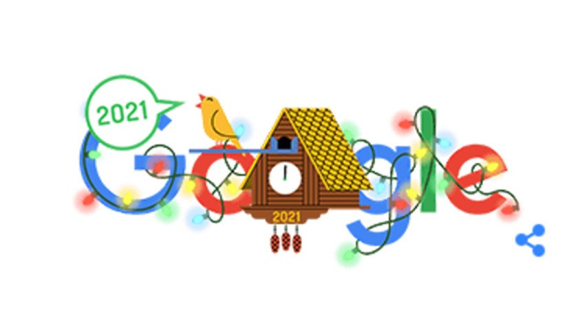 Google 2021  yeni yılın ilk günü için Google'dan Doodle ile kutladı!
