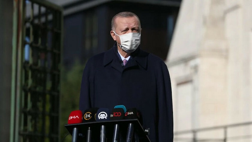 Erdoğan, cuma namazı çıkışında konuşma yaptı