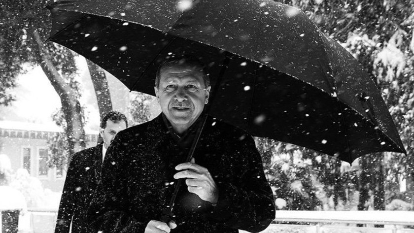 Cumhurbaşkanı Erdoğan'dan kar hatırası paylaşımı