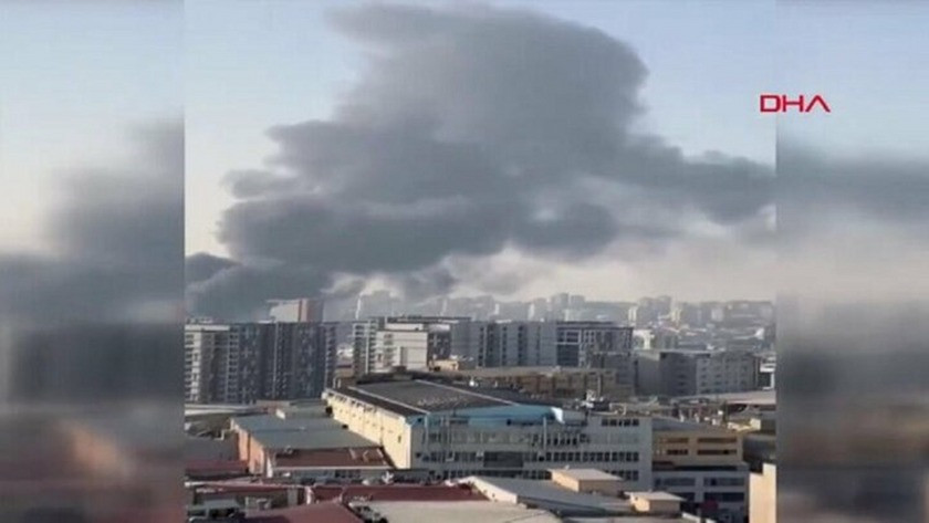 İstanbul Halkalı'da bir iş yerinde yangın çıktı