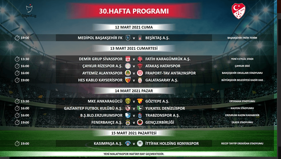 Spor Toto Süper Lig'de 5 haftalık program açıklandı - Sayfa 2