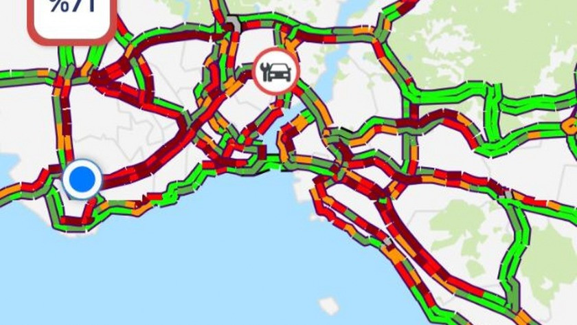 İstanbul'da trafik yoğunluğu yüzde 71'i aştı