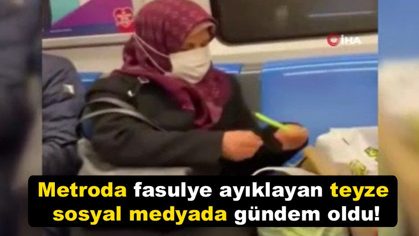Metroda fasulye ayıklayan teyze sosyal medyada gündem oldu! video