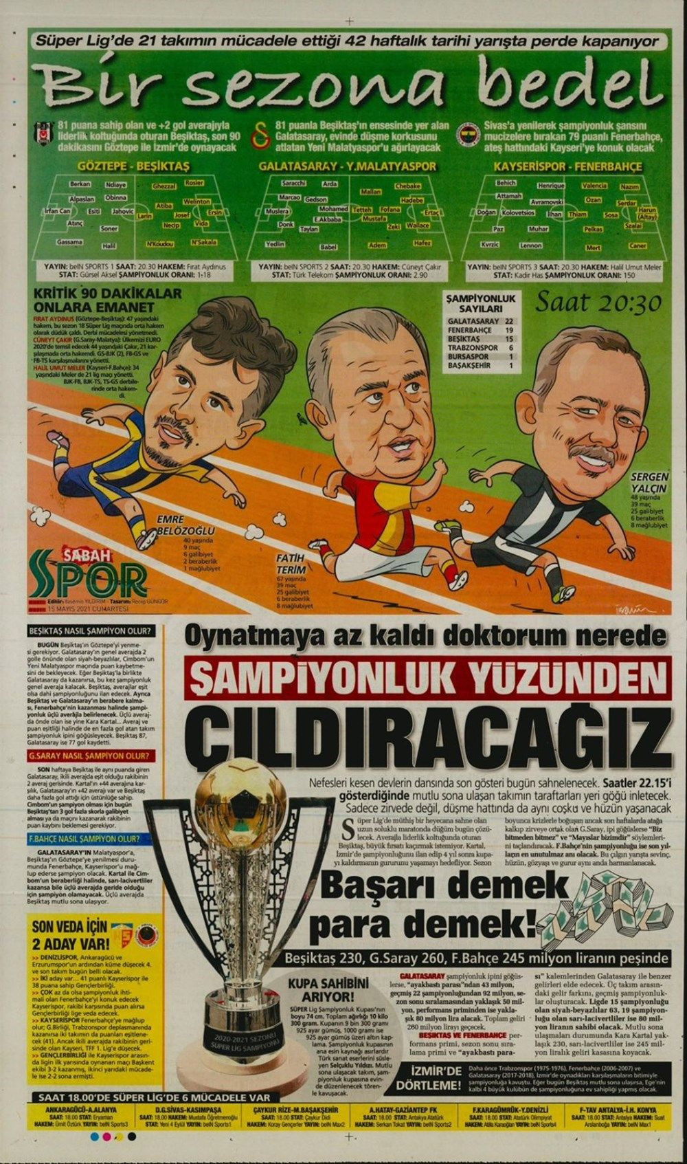 15 Mayıs Cumartesi spor gazeteleri manşetler - Sayfa 3