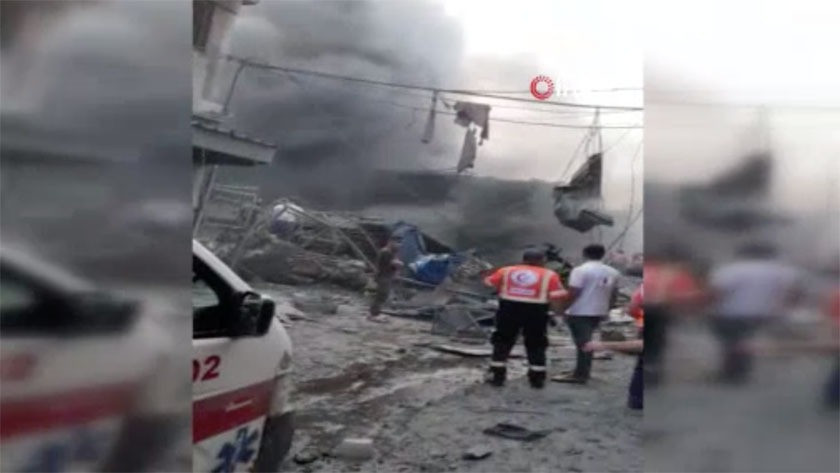 Gazze’de pazar alanında patlama: 7 yaralı! video
