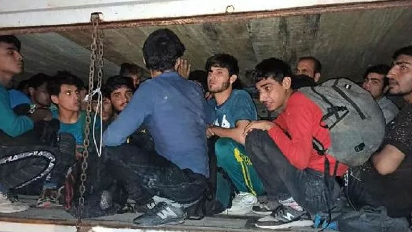 Çimento torbalarının altından 78 Afgan göçmen çıktı