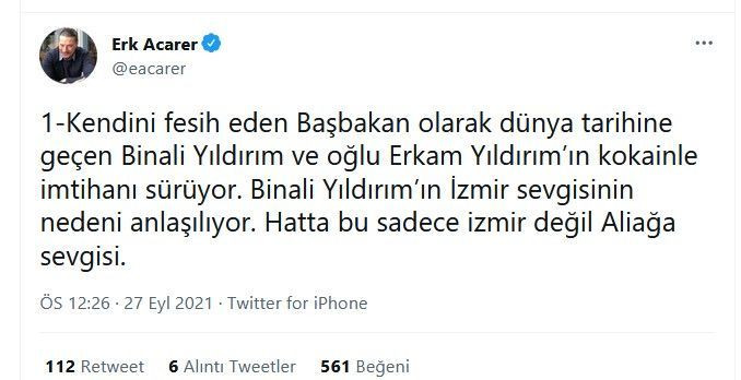 Sedat Peker'in tweetlerini paylaşan Erk Acarer'den yeni bomba paylaşımlar ve iddialar - Sayfa 1