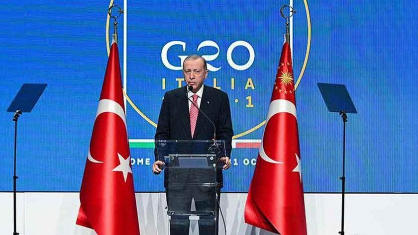Cumhurbaşkanı Erdoğan G20'de basın açıklaması yapıyor