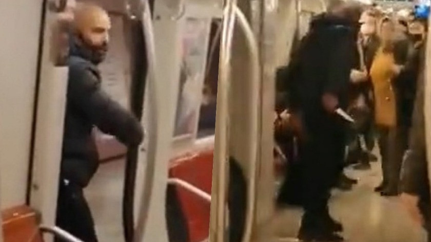 Kadıköy metrosunda dehşet anları! Önce küfür etti sonra bıçak çekti