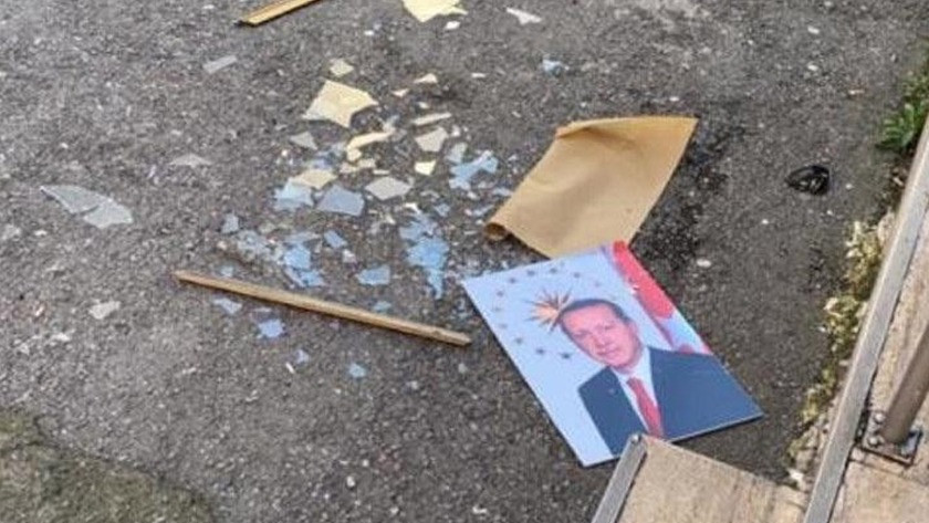 Erdoğan’ın fotoğrafını yere atan şahıs gözaltına alındı