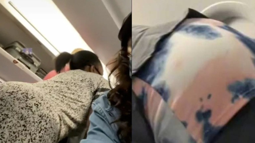 Popo kaldırma ameliyatı yaptıran kadınların uçaktaki ilginç görüntüleri ortaya çıktı...